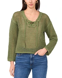 Fish Net V Neck Sweater