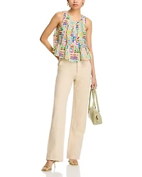 Amey Pleated Sleeveless Tank Top