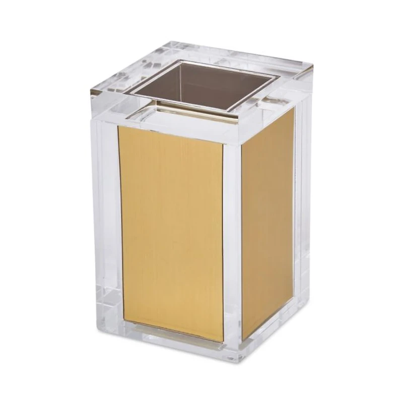 Lucite Canister Box, Gold