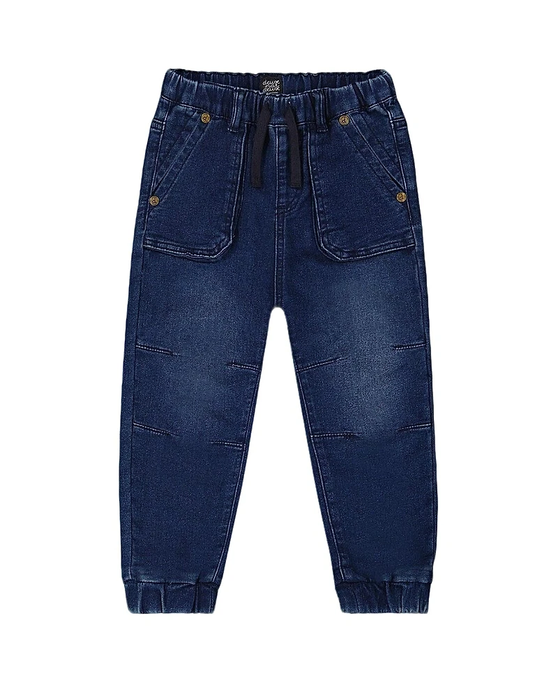 Deux par Deux Boys' French Terry Denim Jogger Pant