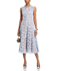 Embellished Lace Midi Dress