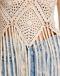 Crocheted Fringe Tank Top - Exclusive