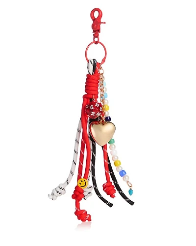 Heart Beaded Bag Charm - Exclusive
