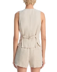 Scoop Neck Linen Vest