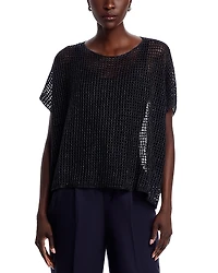 Eileen Fisher Bateau Neck Cap Sleeve Sweater