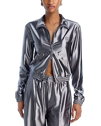Metallic Zip Front Track Jacket