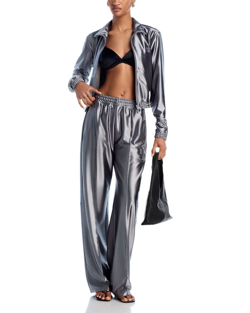 Metallic Zip Front Track Jacket