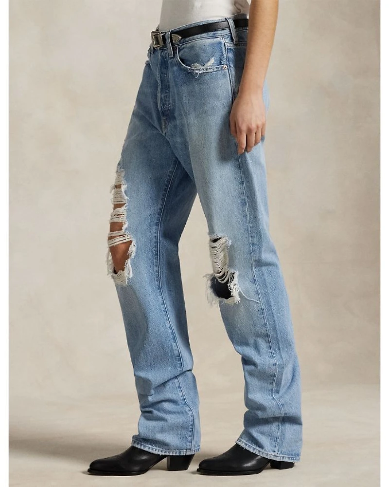 Relaxed Straight Jeans Blue