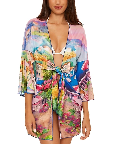Becca by Rebecca Virtue Positano Mesh Kimono Swim Cover-Up