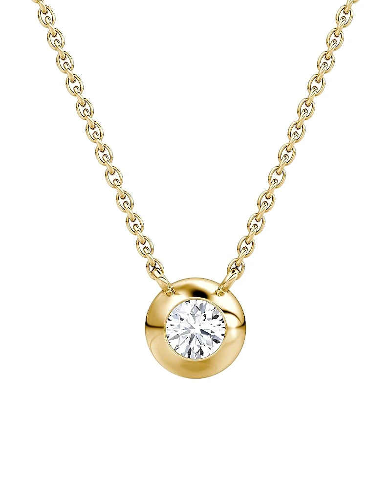 Vrai Petite Dome Solitaire Necklace