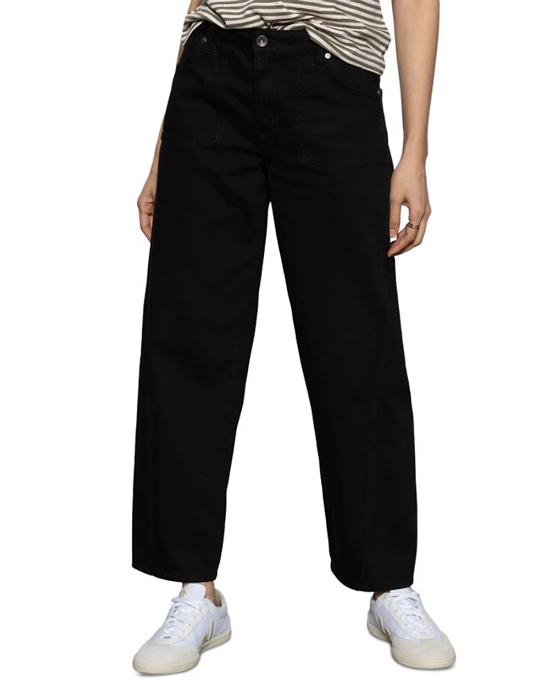 District High Rise Column Ankle Jeans Black