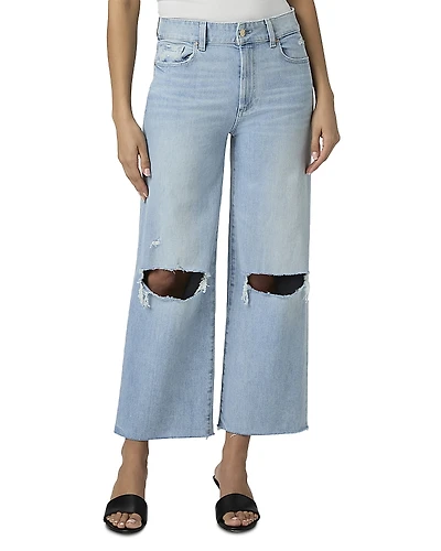 Paige Sasha High Rise Wide Leg Cropped Jeans