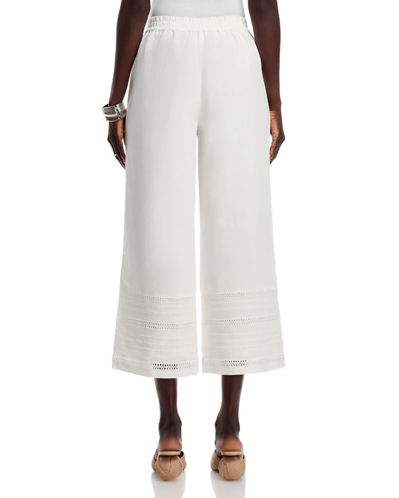 Embroidered Eyelet Pants