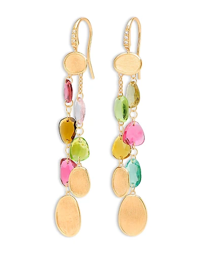 Marco Bicego 18K Yellow Gold Lunaria Tourmaline & Diamond Accent Multistrand Drop Earrings