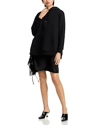 3.1 Phillip Lim Hoodie Combo Dress with Mini Slip Skirt