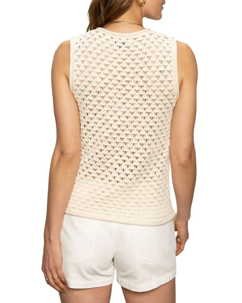Open Stitch Shell Palm Sweater