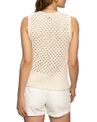 Open Stitch Shell Palm Sweater