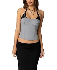 Edikted Jara Layered Lace Halter Corset