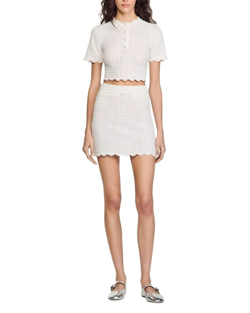 Pearl Bead Mini Skirt