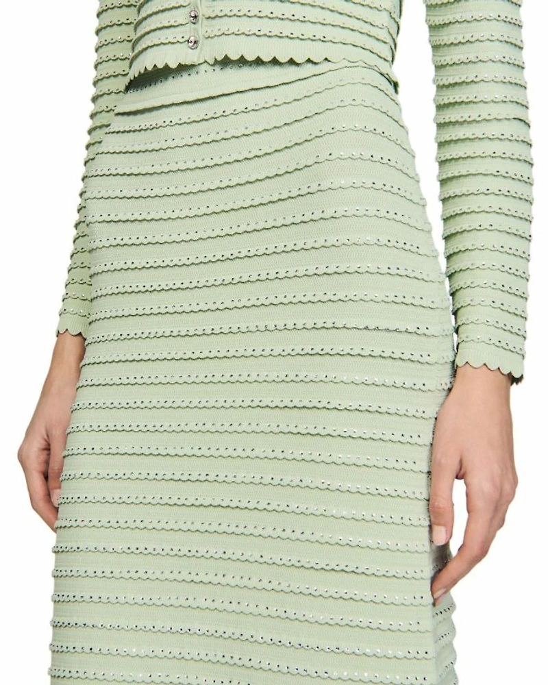 Rhinestone Knit Maxi Skirt