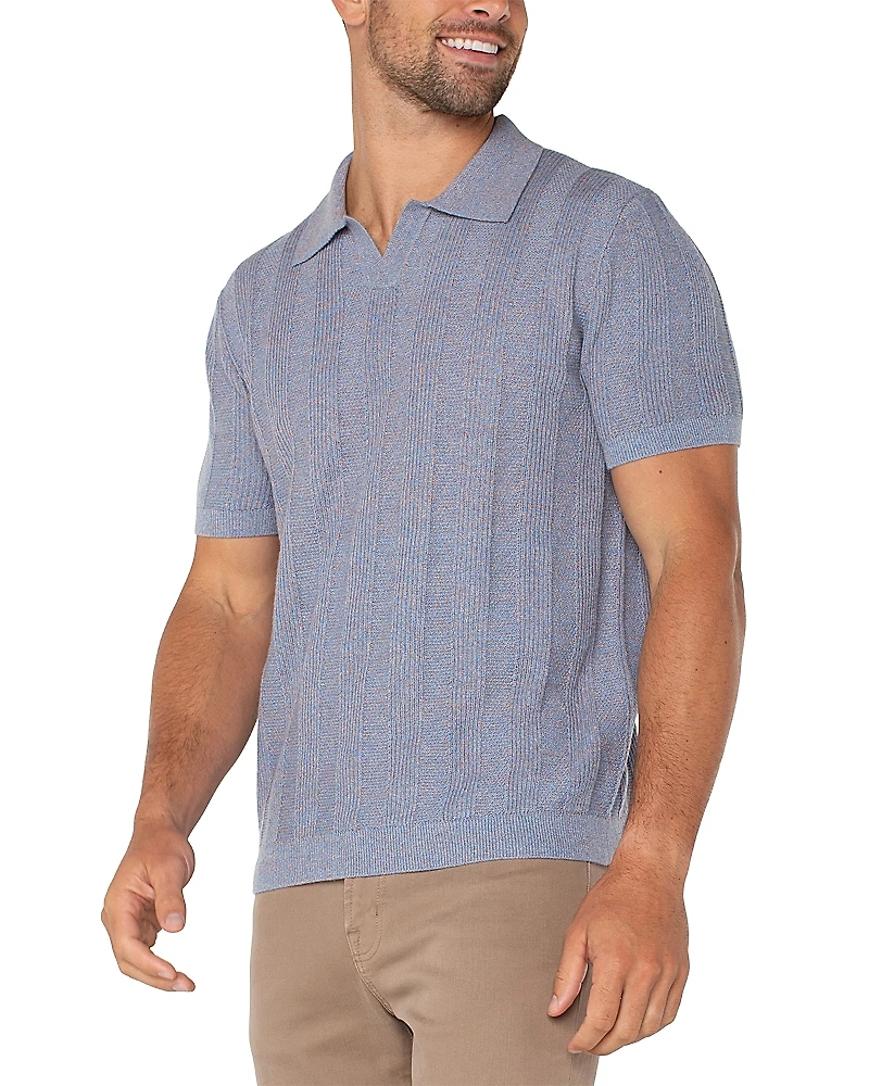 Liverpool Los Angeles Short Sleeve Johnny Collar Sweater Knit Polo