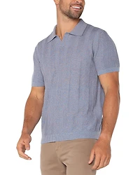 Liverpool Los Angeles Short Sleeve Johnny Collar Sweater Knit Polo