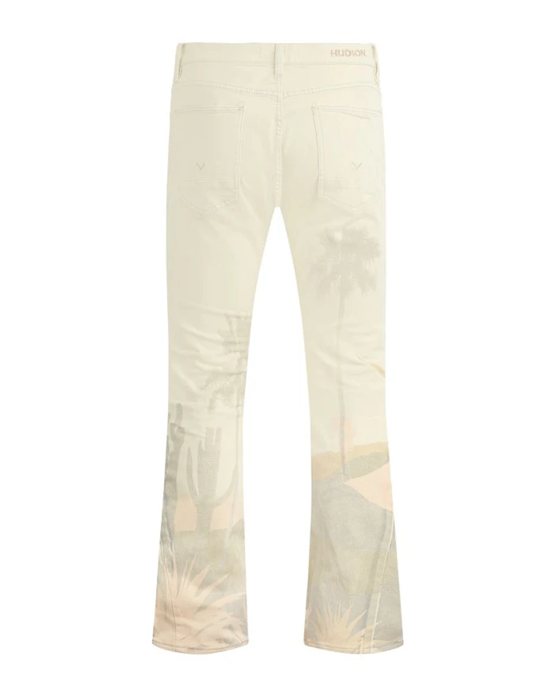 Walker Kick Flare Straight Fit Distressed Jeans Natural Desert White