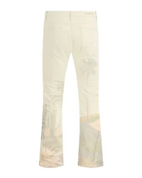 Walker Kick Flare Straight Fit Distressed Jeans Natural Desert White