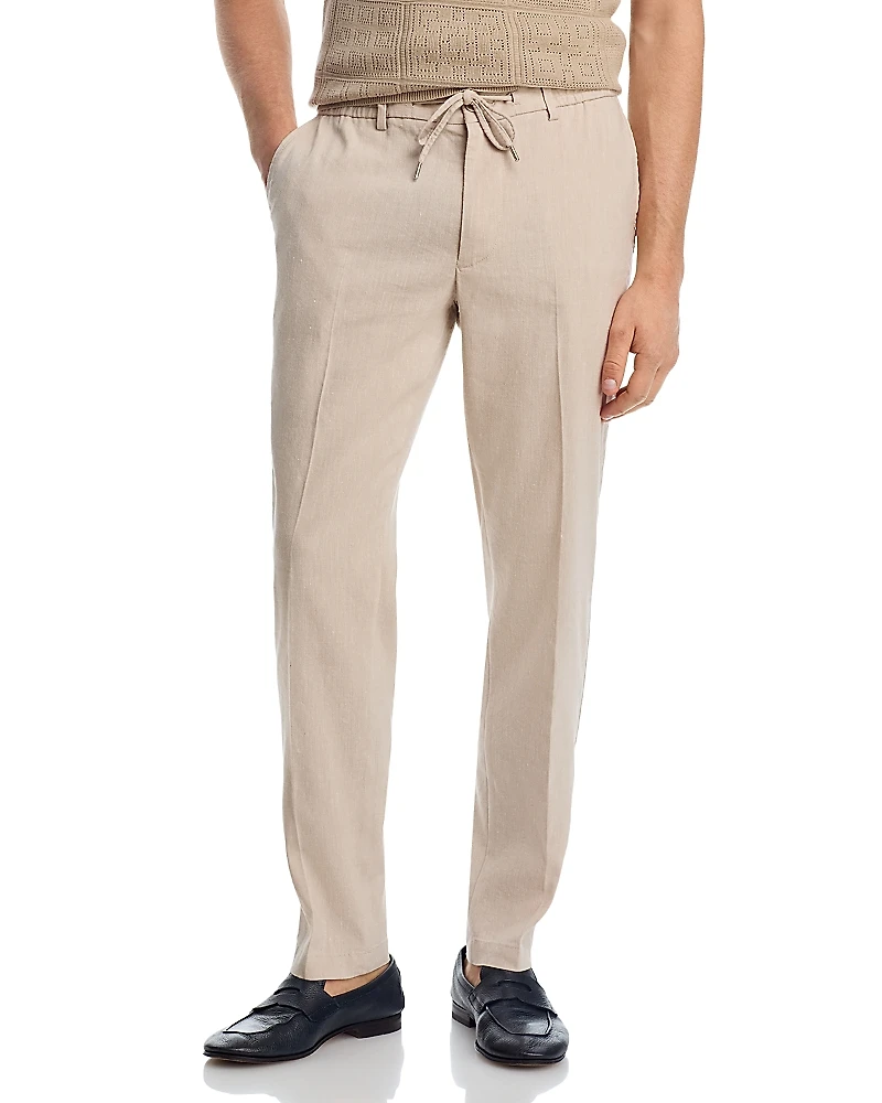 Boss Kane Regular Tapered Fit Linen Trousers