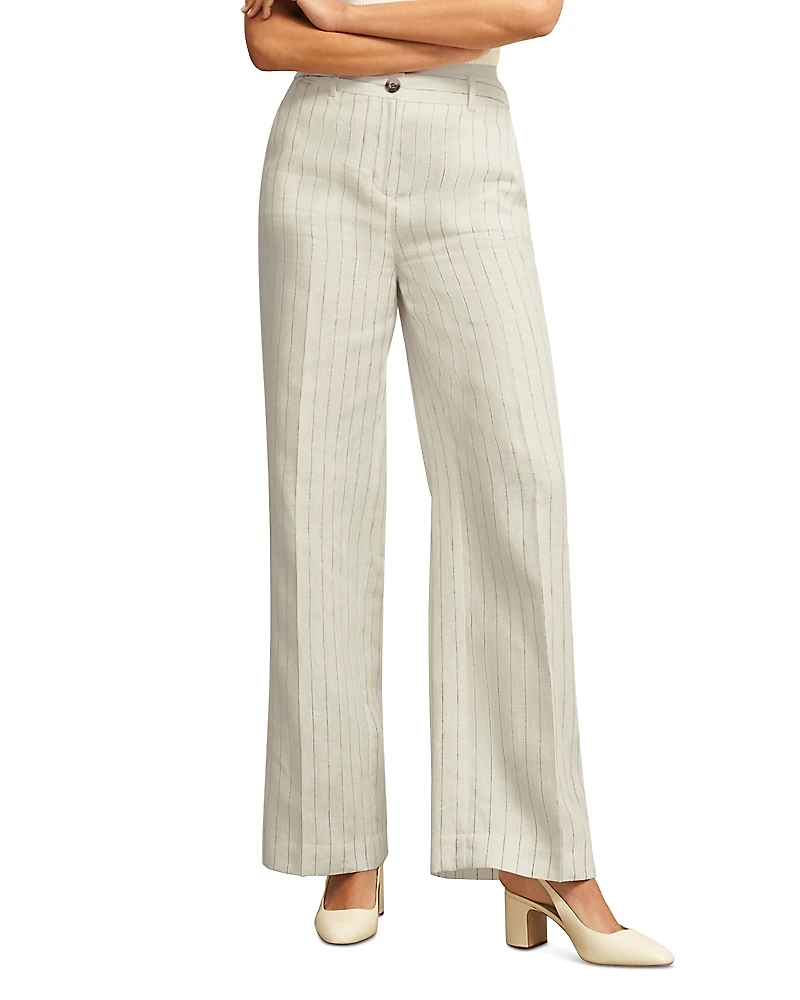 Hobbs London Groombridge Wide Leg Linen Trousers