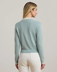 Two Tone Cotton Blend Cardigan