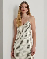 Polka Dot Satin Charmeuse Slip Dress