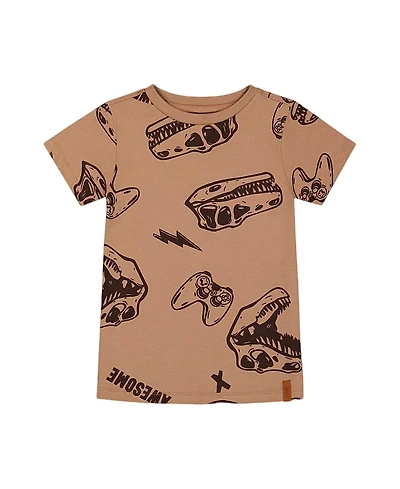 Deux par Boys' Printed Organic Dinos Cotton Tee - Little Kid