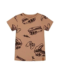 Deux par Boys' Printed Organic Dinos Cotton Tee - Little Kid