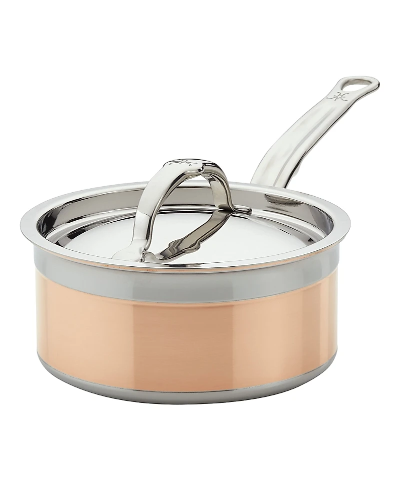 CopperBond 1.5qt Induction Copper Saucepan with Lid