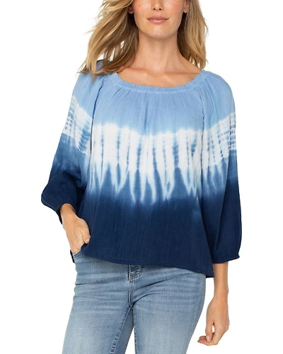 Three Quarter Sleeve Boat Neck Top