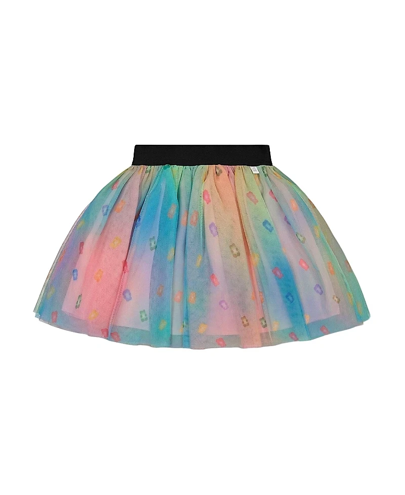 Deux par Deux Girls' Printed Mesh Skirt - Little Kid