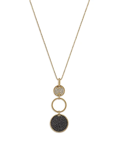 Bloomingdale's Fine Collection White & Black Diamond Circle Pendant Necklace