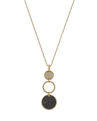Bloomingdale's Fine Collection White & Black Diamond Circle Pendant Necklace