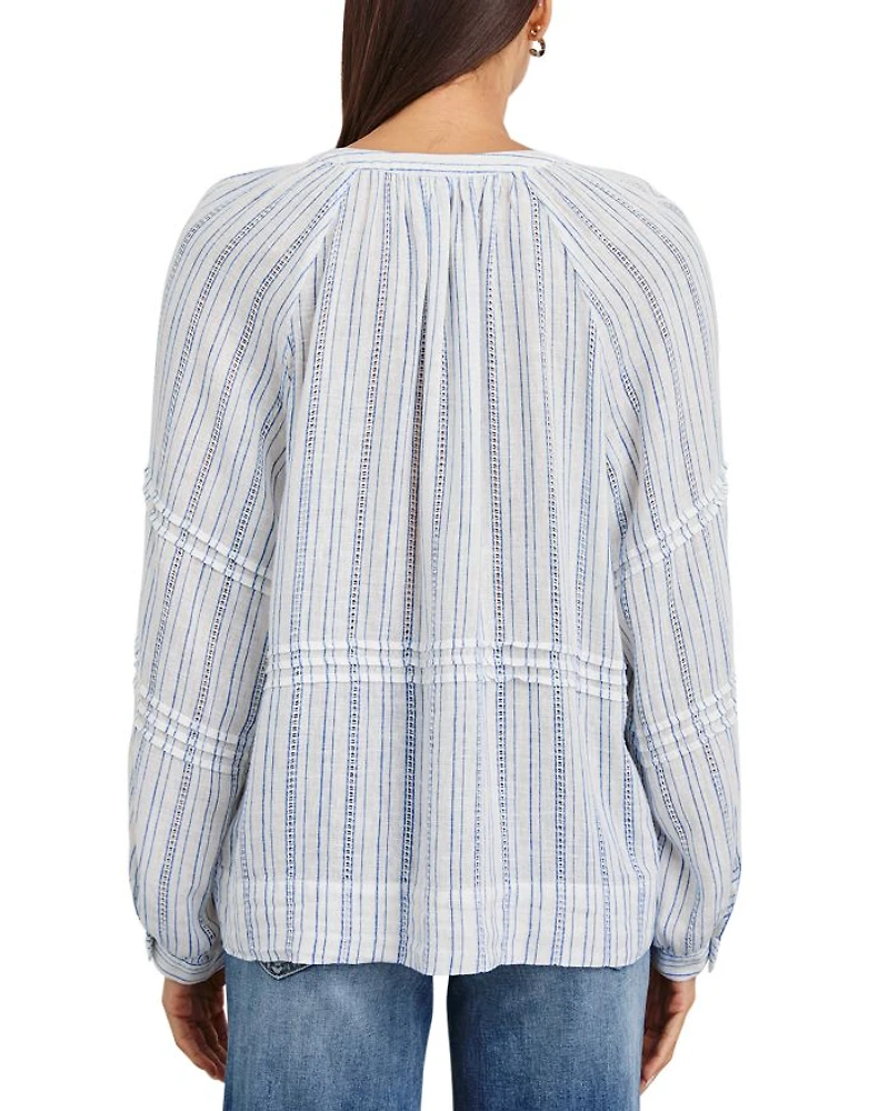 Frances Relaxed Fit Linen Peasant Top