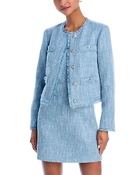 Aqua Boucle Tweed Jacket