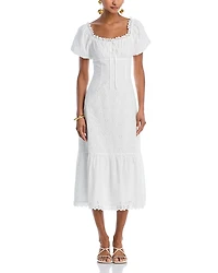 Aqua Eyelet Midi Dress - Exclusive