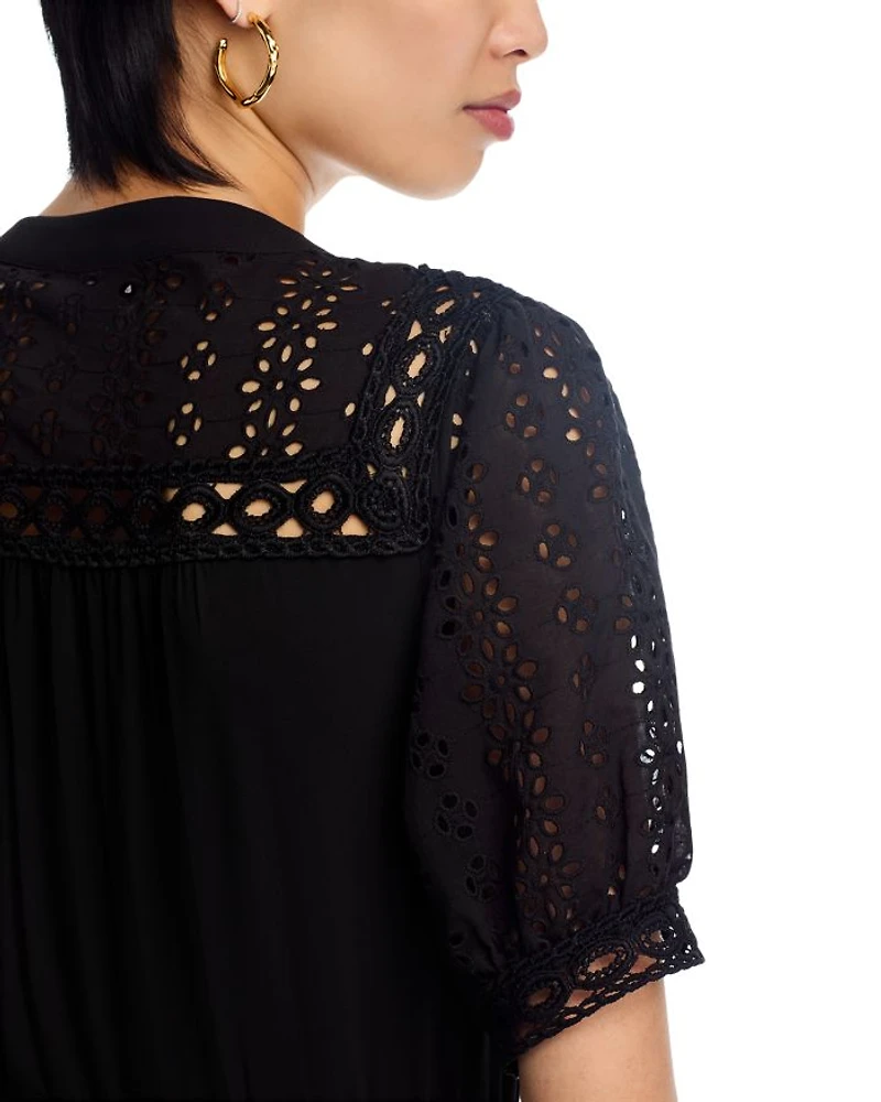 Eyelet Midi Dress