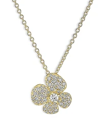 Miseno Jewelry 18K Yellow Gold Ischia Diamond Clover Pendant Necklace, 16-18