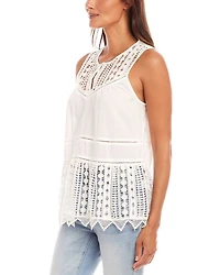 Petite Lace Trim Sleeveless Top