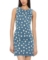 Alice and Olivia Wynell Embroidered Denim Mini Dress