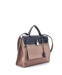 Pre-Owned HERMES Pre-Owned Hermes 31 Herbag Zip Leather and Toile