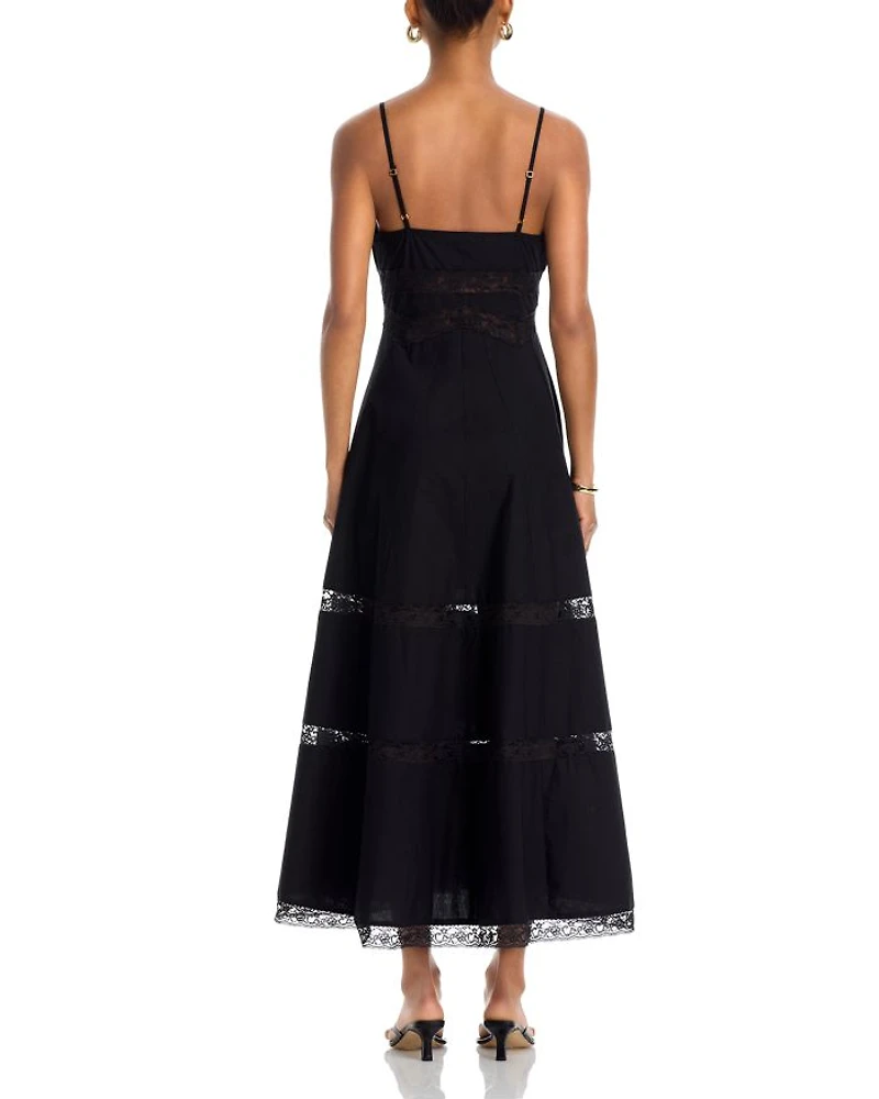 Catryn Scalloped V Neck Midi Dress
