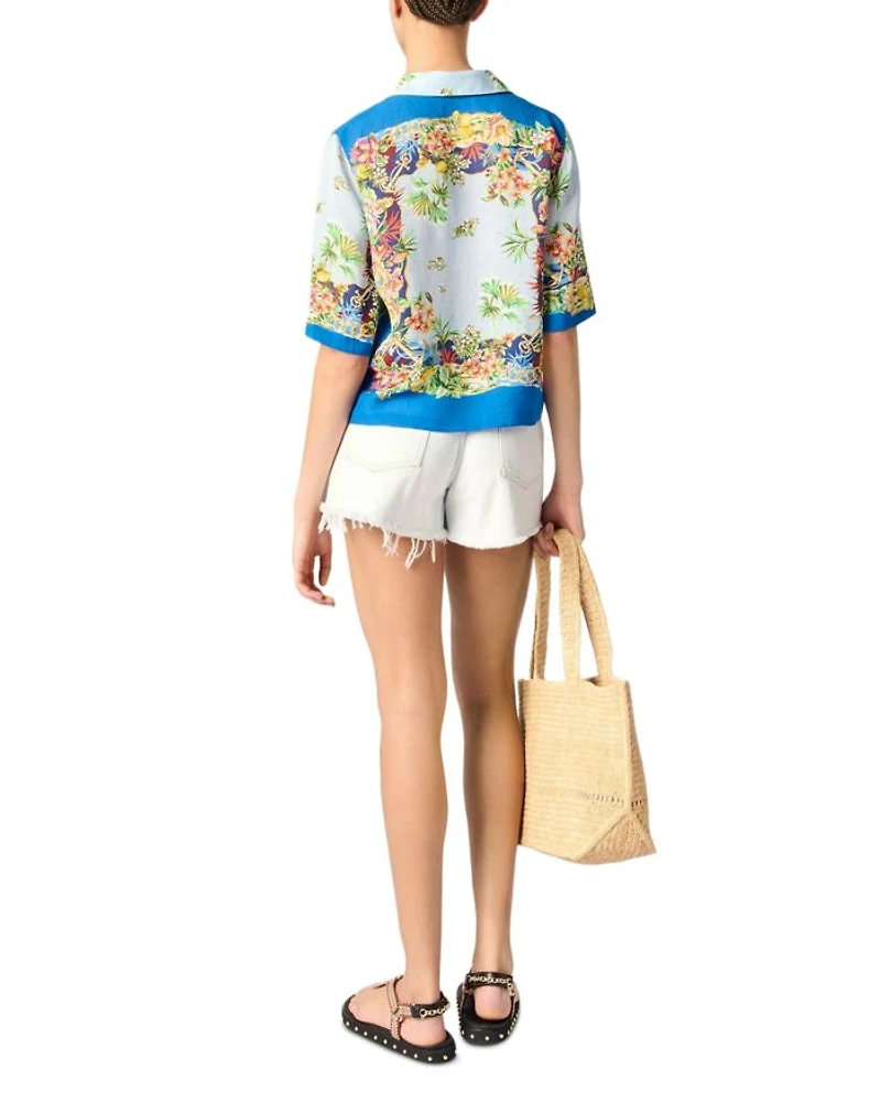 Patterned Cropped Shirt