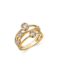 Bloomingdale's Fine Collection Diamond Bezel Multirow Crossover Ring